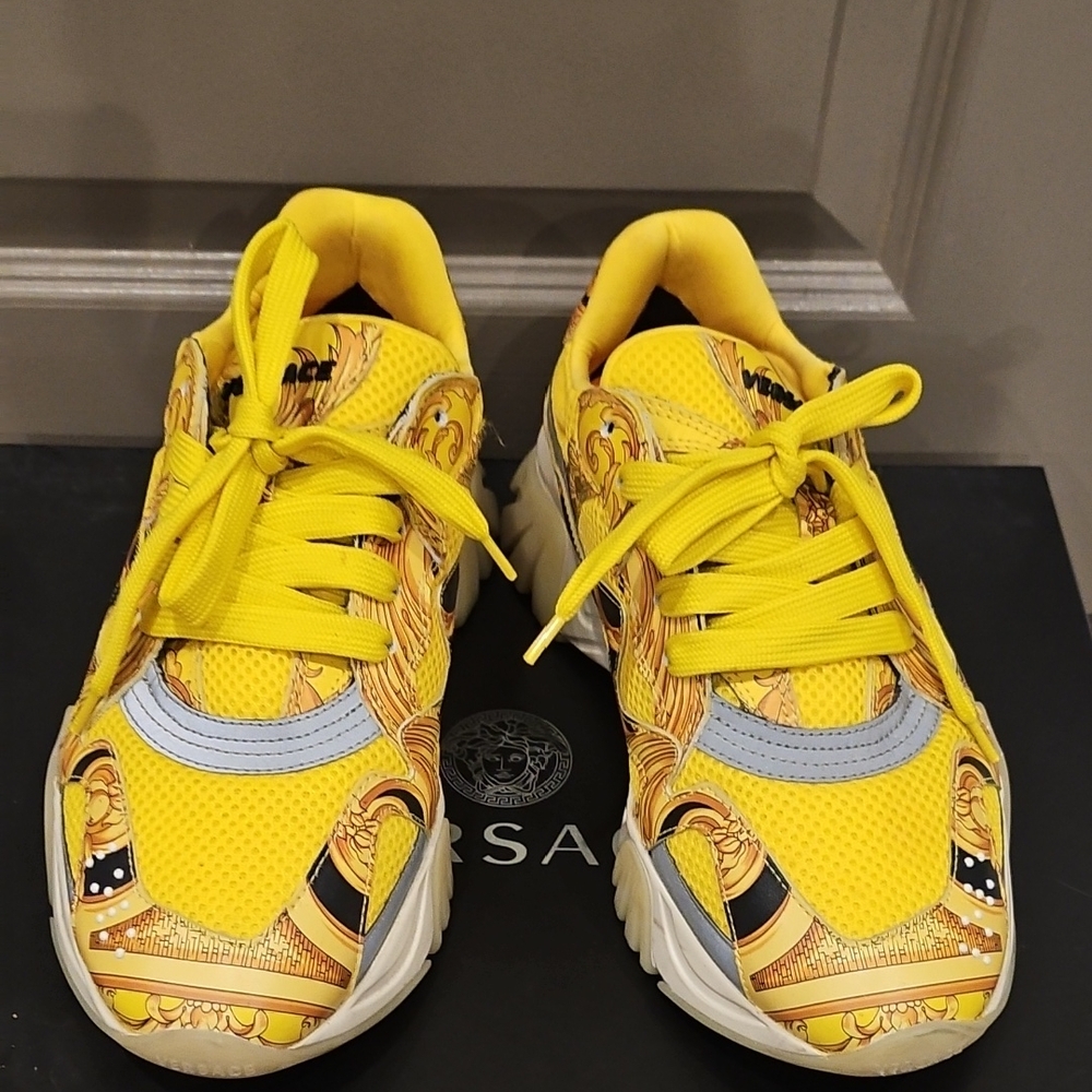 Versace Yellow Patterned Sneakers - image 1